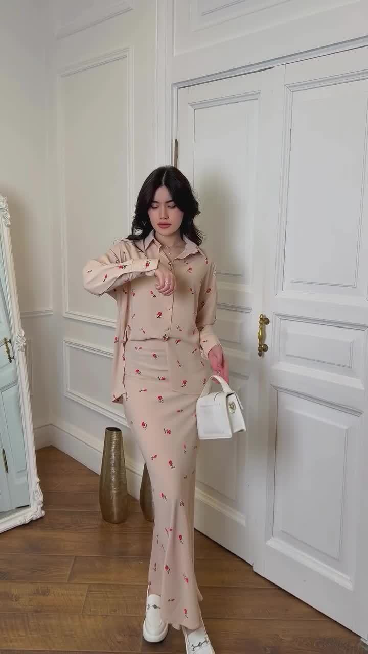 Abbigliamento da donna, estivo, due pezzi, traspirante, casual, con risvolto, vestito con stampa floreale_voghion.com