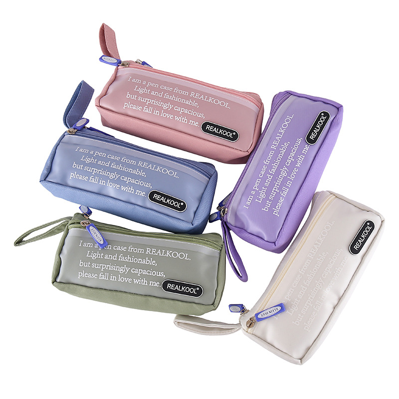 Bolsas de bolsillo transfronterizas de gran capacidad bolsas de bolsillo de doble capa frescas bolsas de papelería creativas bolsas de papelería multifuncionales bolsas de papelería mayoristas