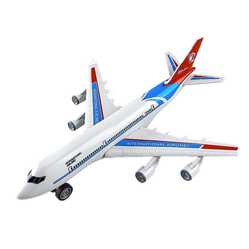Children's large simulation inertial aircraft model, boy baby assembly puzzle early education toy, airplane model gift