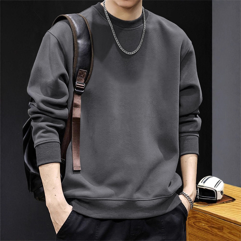 440g Thickeneded Velvet Round Neck Heavy Sweatshirt Men's Autumn and Winter American Fashion Brand Loose Large Size Jacket