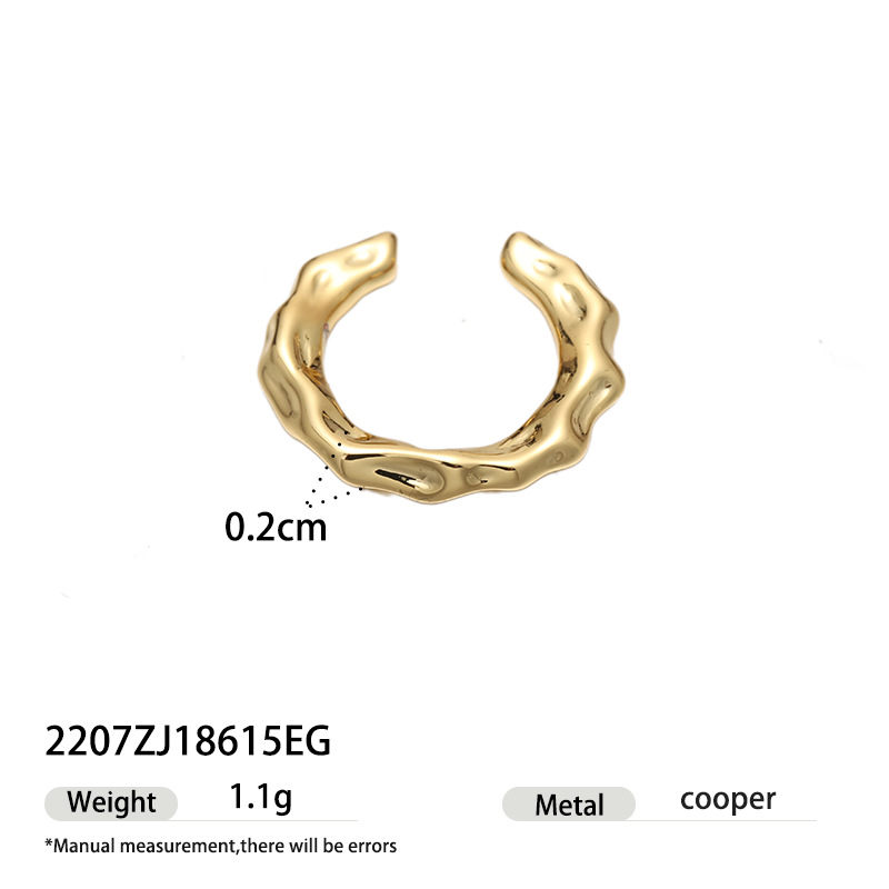 Lujo ligero, sentido de alta gama, personalidad clásica, pendientes irregulares, diseño de apertura, clip de hueso de oreja, moda, venta caliente de verano versátil