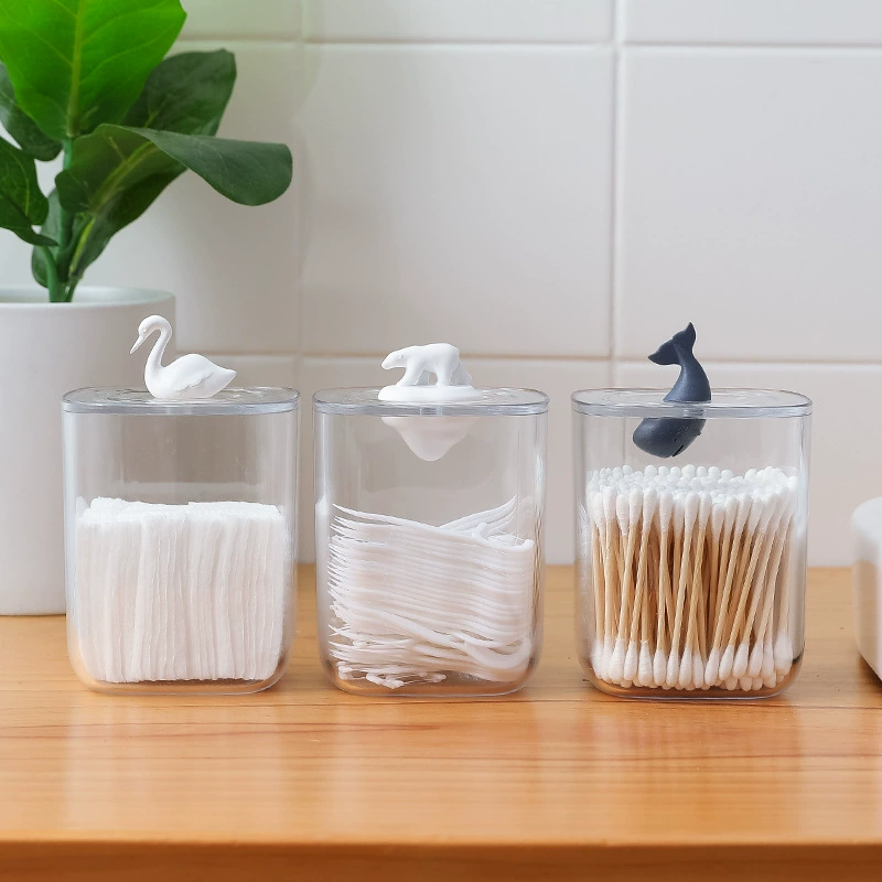 Креативная коробка для хранения животных Настольная пылезащитная коробка для хранения ватных тампонов