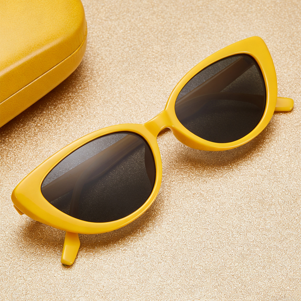 Pink Cat-Eye Sunglasses for Women, Brown Summer High-End New Sunglasses for Men, Sun Protection, Internet Celebrity Retro Trendy Fashion Glasses