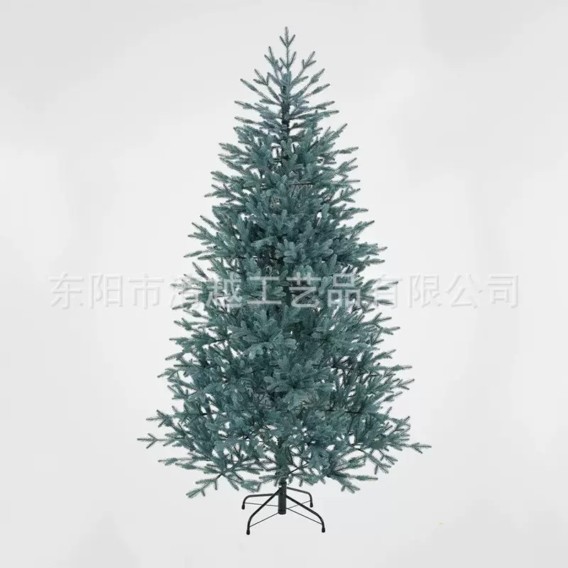 1.8米2.1米雾蓝色全5叉PE银灰色仿真圣诞树霜绿色纯PE高档自动树