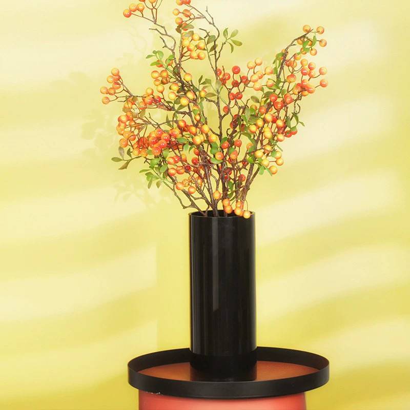 Простая черная стеклянная ваза гидропонно богатый белый прямой цветок Свадебная дорога ведущее украшение для посадки