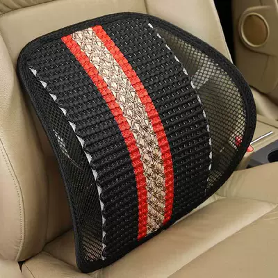 Summer Ice Silk Car Headrest, Car Headrest - 1-black-lumbar-support