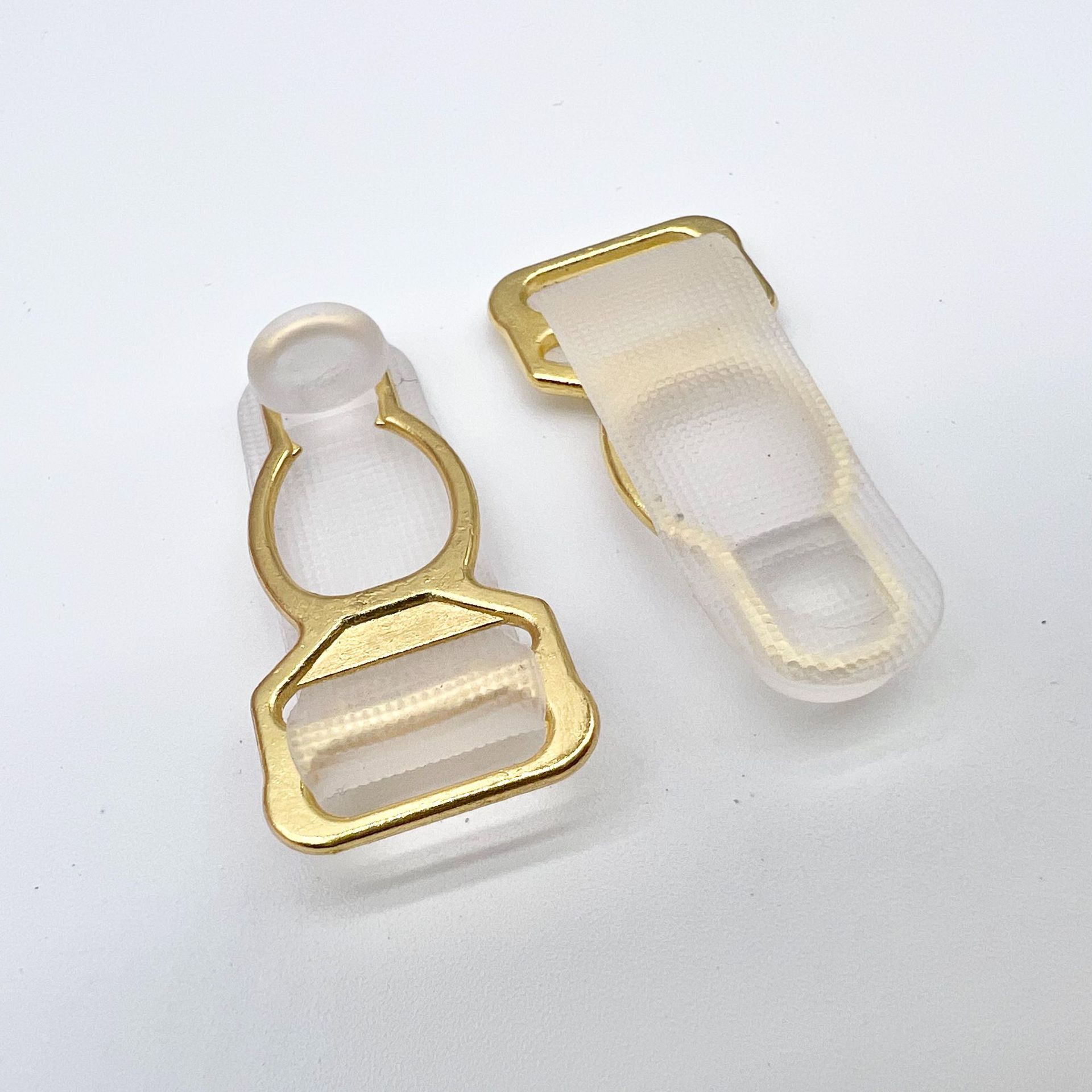 Hebillas de calcetines colgantes de 1,0 cm de diámetro interior (piel transparente dorada) / grano