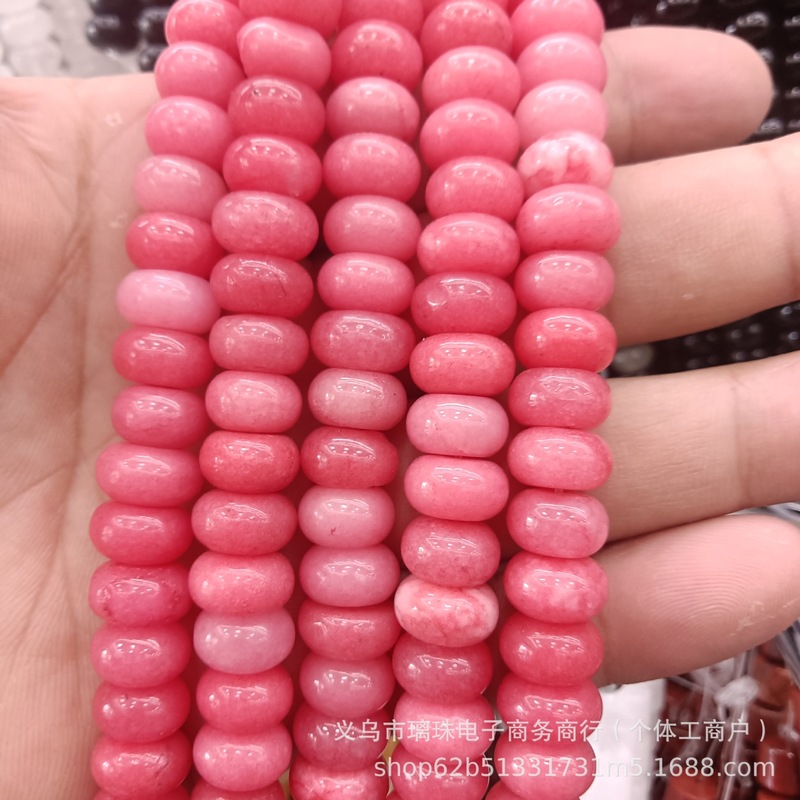 6x10mm天然石水晶玛瑙算盘珠隔片散珠串珠diy饰品手链项链配件批|undefined