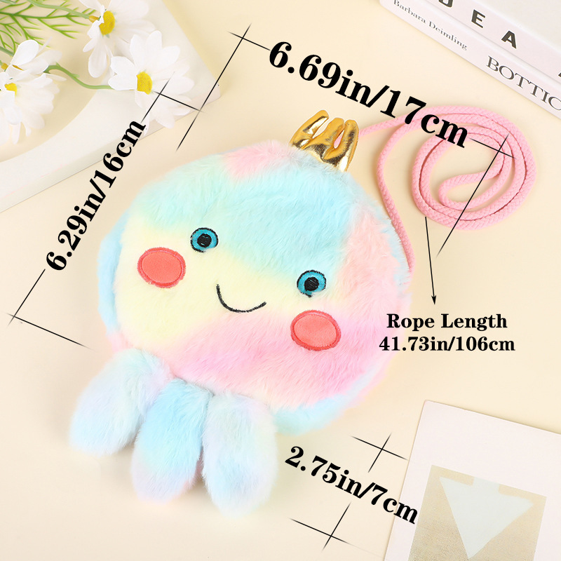 Estilo coreano ins chica corazón felpa mensajero bolsa de dibujos animados niños princesa bolsa niños y niñas bolso de hombro niños monedero