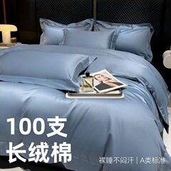 ホテルの軽豪華風100本のベルベット綿4点セット綿綿綿シーツセット純色高級ベッド用品A