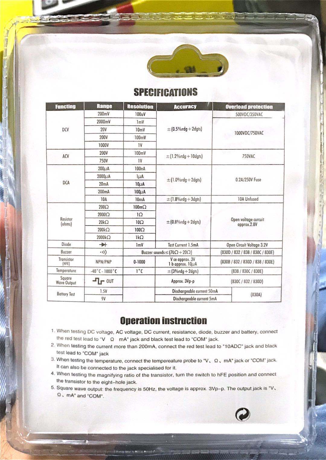 Title 1, DT-830D Mini Multímetro Digital con Pitido Idea...