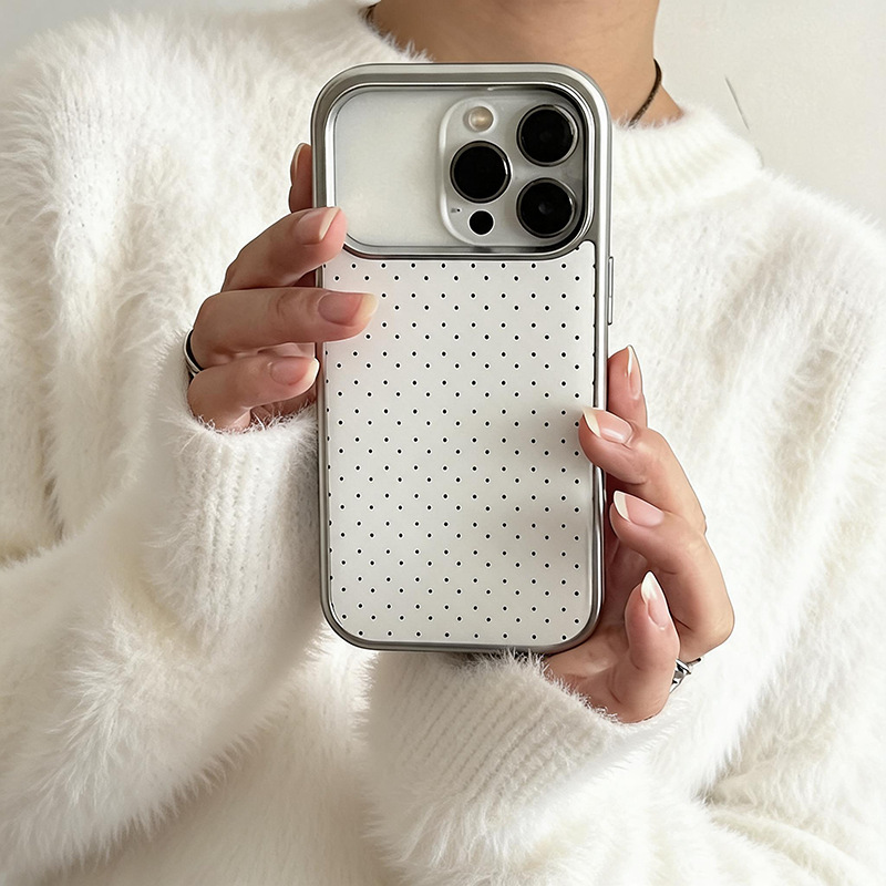Electroplated Magnetic Case Suitable for Apple 17Pm Phone Case Crystal Porcelain 13/14/16 Film Carbon Fiber Pattern Ins Style 16Pro