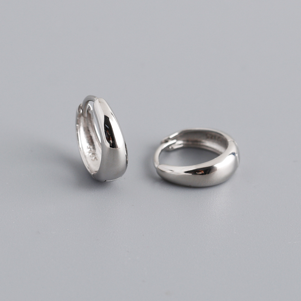 1 Paire Mode Géométrique Métal Argent Sterling Des Boucles D'oreilles display picture 16