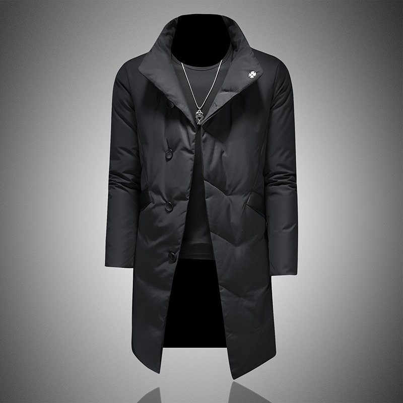 European Station 2026 Winter New Men's Collection: Men's Mid-Length White Duck down Jacket 1001 European Station 2026 Winter New Men's Collection: Men's Mid-Length White Duck down Jacket 1001