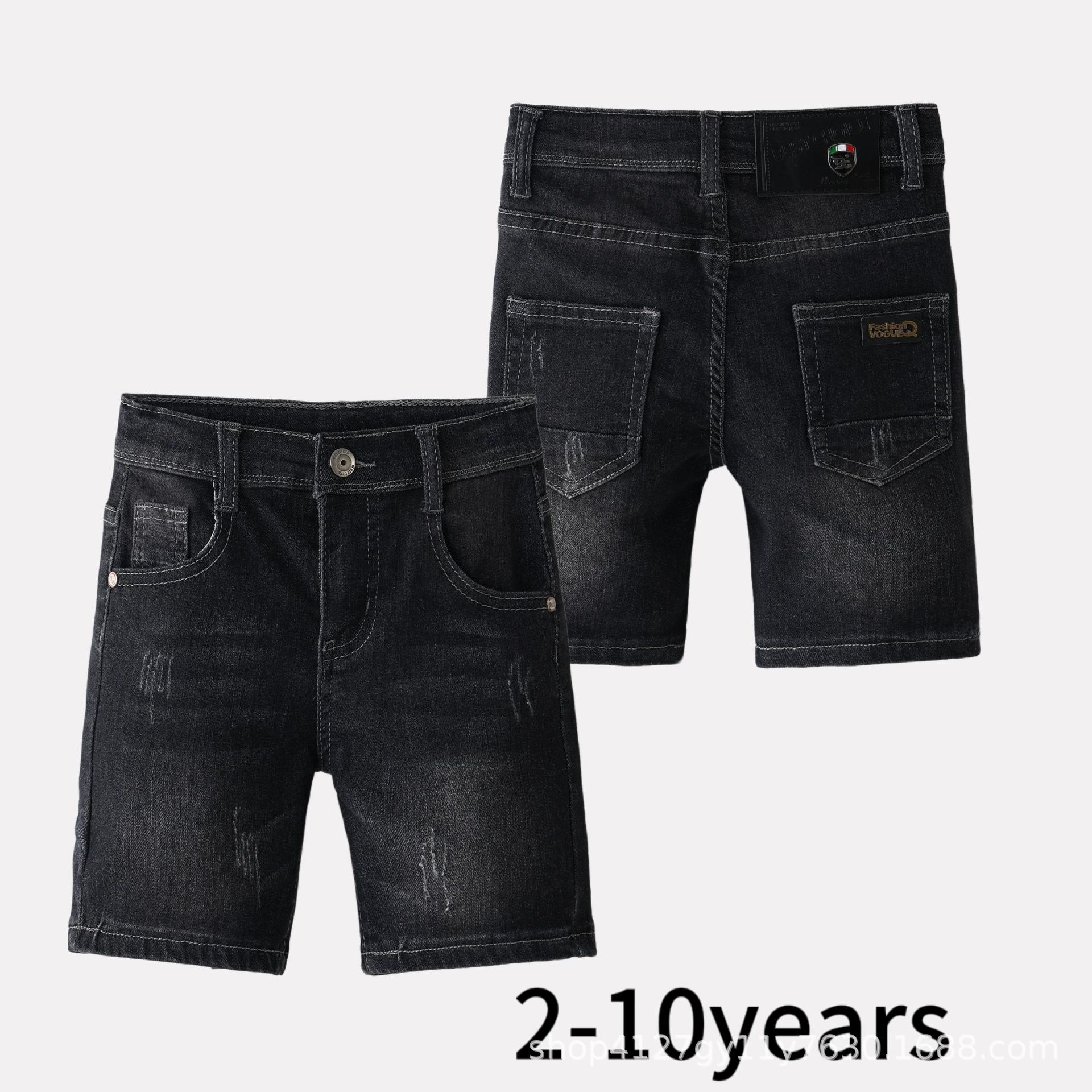 2024 New Spring/Summer Black High-Waisted Jeans for Boys (Mid-to-Large Sizes), Casual and Breathable