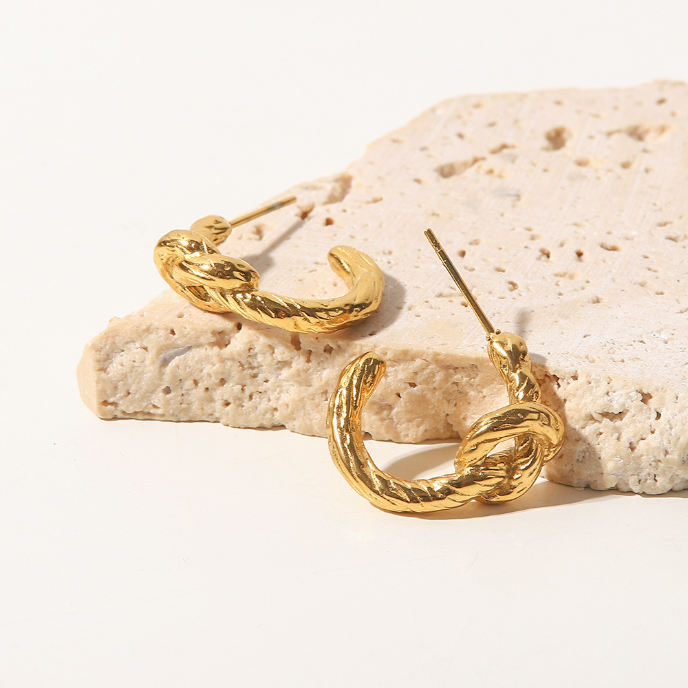 Retro Geometric Stainless Steel Plating Earrings 1 Pair