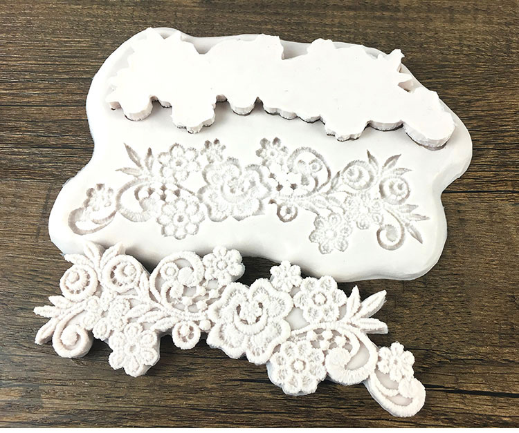 Fondant encaje pastel de encaje molde pastel de tela patrón en relieve de silicona molde herramientas para hornear ventas directas de la fábrica