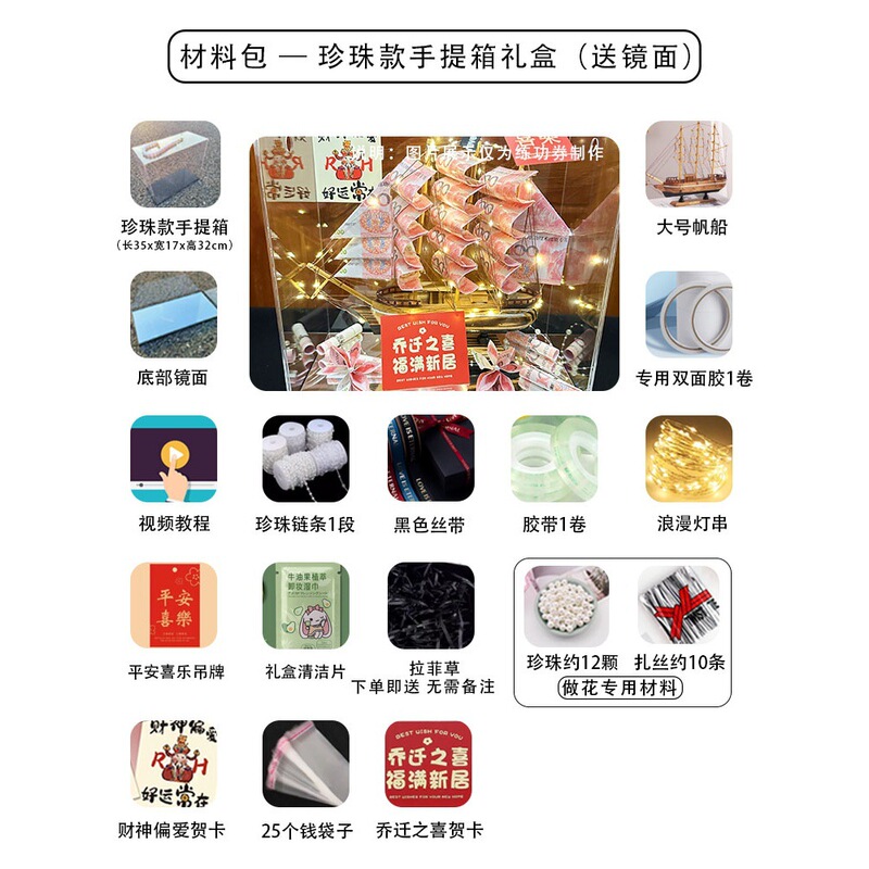 一帆风顺有钱花礼盒帆船diy男生日礼物520送老公男士男友惊喜实用|undefined