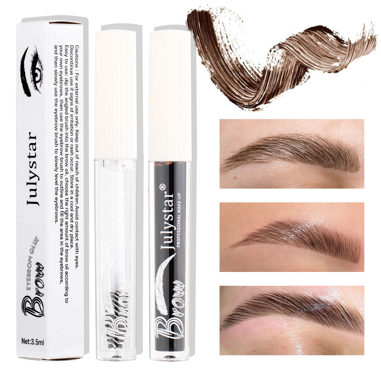 Julystar Eyebrow Gel is a waterproof, non-smudging, long-lasting waterproof, natural and three-dimensional liquid that dries quickly undefined
