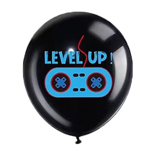 Cross-border 12-inch blue game GAME ON theme birthday party background decorative latex balloons
