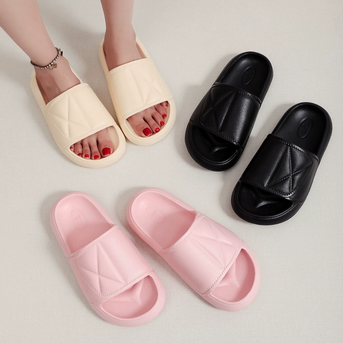 Заводская оптовая продажа новых летних домашних тапочек 2025 года, тапочки для ванной комнаты, EVA, парные мужские и женские тапочки