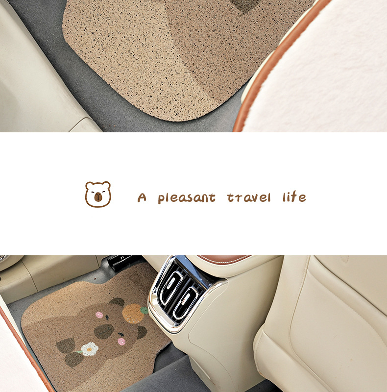 Car foot mat Kapi Barra silk ring universal car foot mat cartoon cute wear-resistant anti-dirty car foot mat