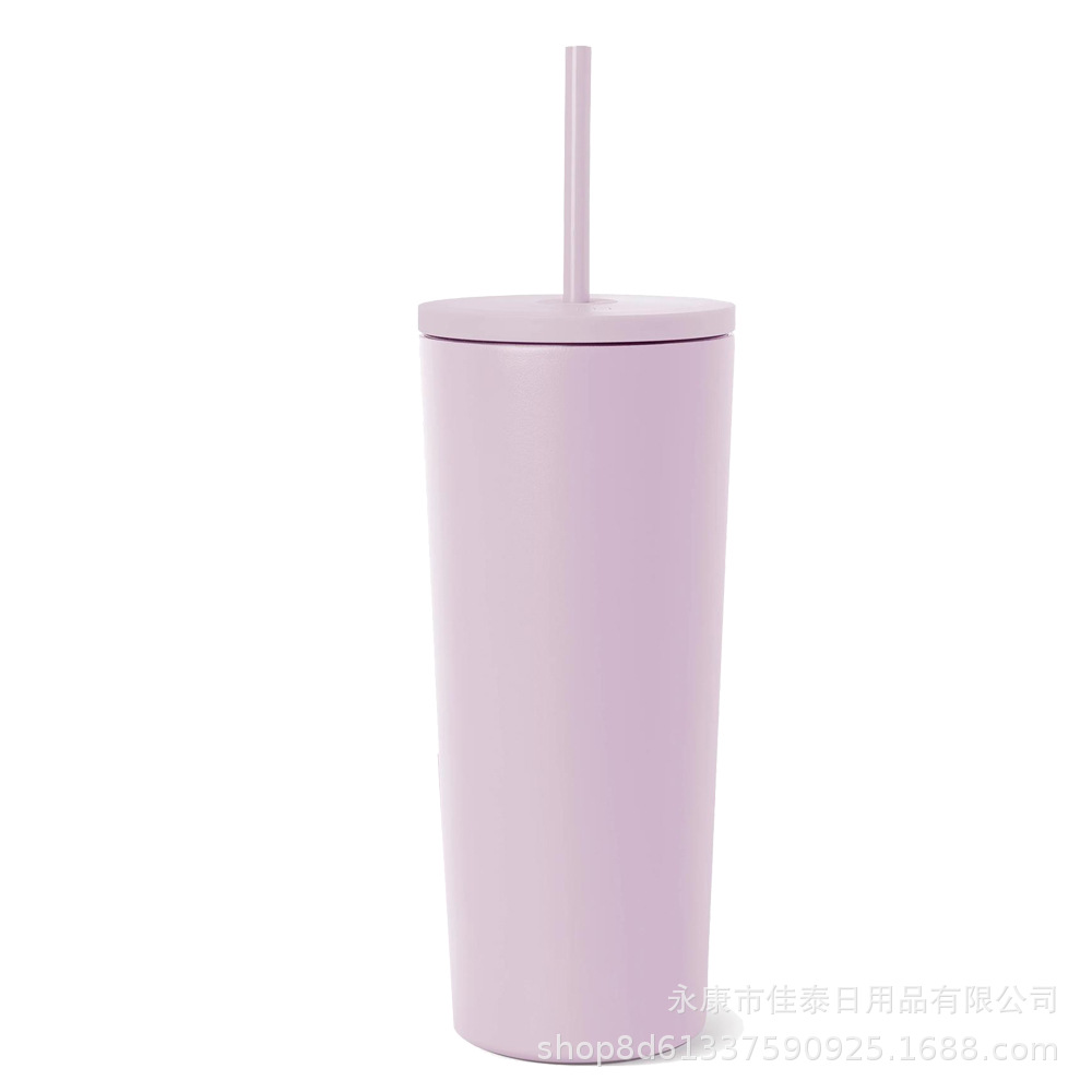 2023 nueva taza de café del acero inoxidable de la taza del vacío con la taza vendedora caliente transfronteriza de la paja 12oz16oz24oz