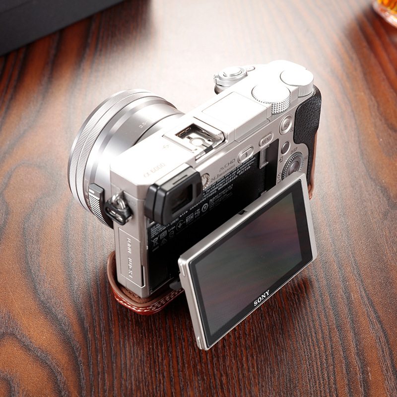 (2개) A7C 카메라 가방 A6000 A6400 A6100 ZVE10 가죽 케이스 보호 케이스