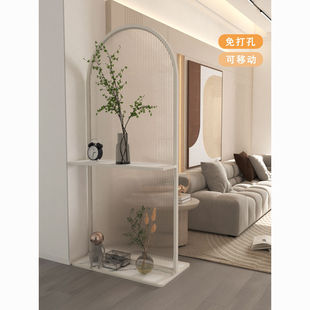 Cream-Style Entrance Sofa Changhong Glass Partition Shelf Facing the Entrance Door Living Room Entrance Screen Removable