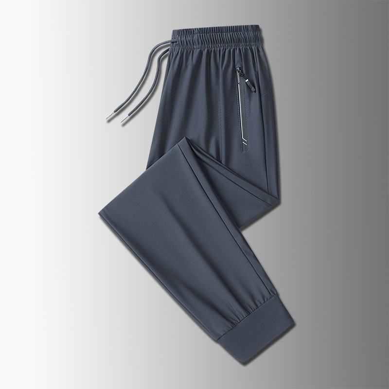2024 pantalones de seda de hielo de secado rápido de verano para hombres y mujeres pantalones deportivos elásticos casuales de talla grande pantalones deportivos rectos al por mayor de fábrica
