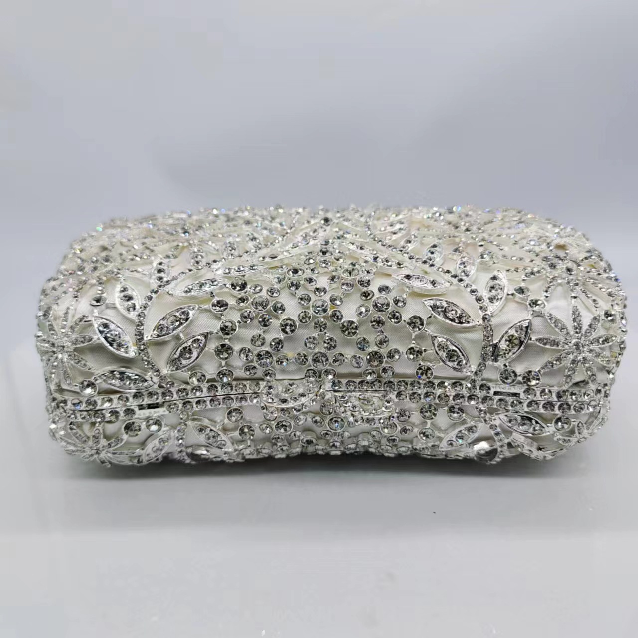 Túi clutch nữ cầm tay đính kim cương sang trọng dự tiệc — Màu trắng, Vàng hồng, Nền vàng kim cương trắng, Cá tính đặt làm chi tiết 5