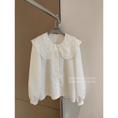 D506甜美花边娃娃领衬衫长63-仅供货经销商不退换