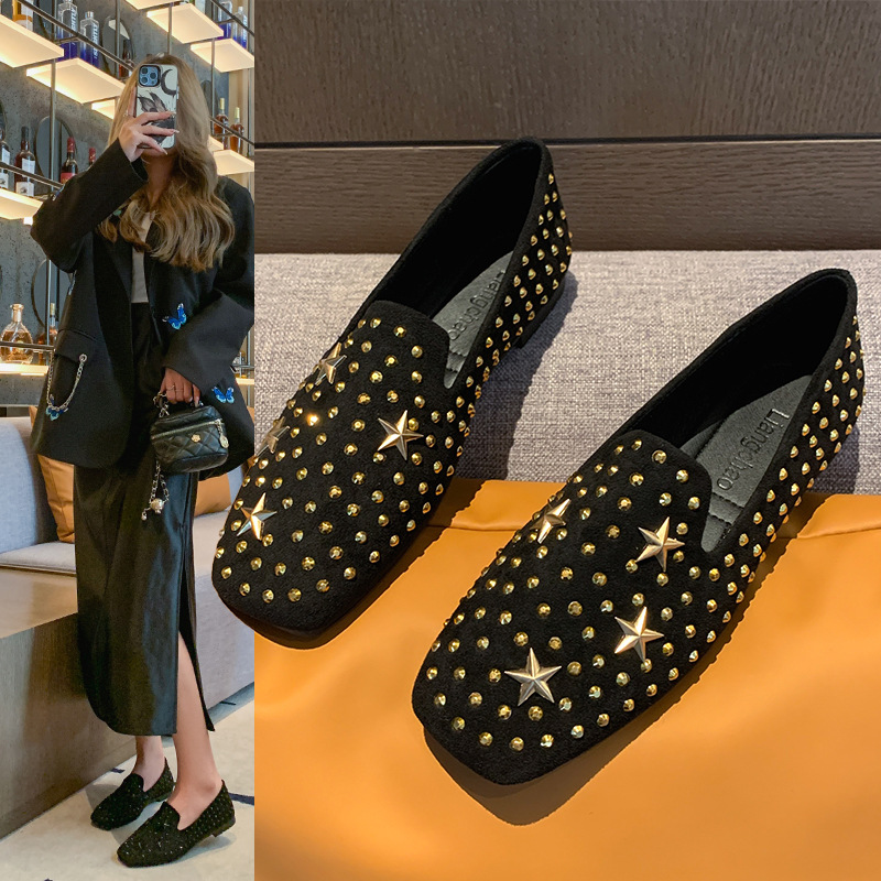 Comfortable dancing Mary Jane shoes square toe with rhinestones with…