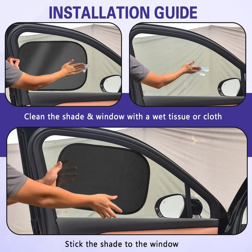 New PVC mesh electrostatic sunshade for side windows, full-glazed anti-glare adhesive car sunshade