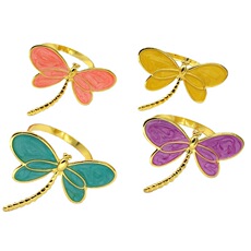 酒店春天彩色蜻蜓餐巾扣餐巾环餐巾圈合金口布圈厂家批发