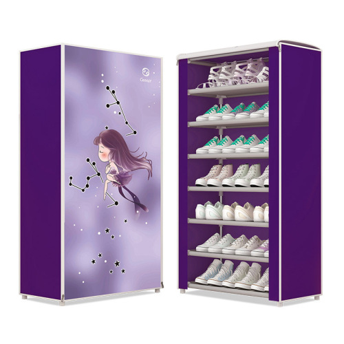 Simple shoe rack multi-layer combination dust-proof storage shoe cabinet cloth shoe cabinet steel frame fashion creative multi-functional simple dormitory