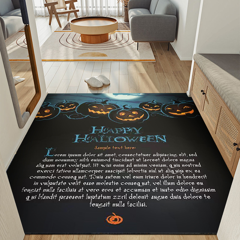 Fábrica transfronteriza alcantarilla cubierta de alcantarilla alfombra de payaso estera de la puerta de Halloween cráneo diseño fantasma cara estera del pie estera del baño