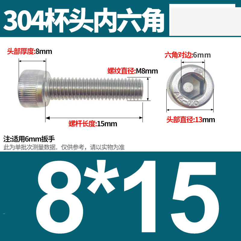 304ステンレス鋼六角穴付きネジカップヘッドDIN912円筒頭精密M1.4M1.6M2M2.5M3M4M5