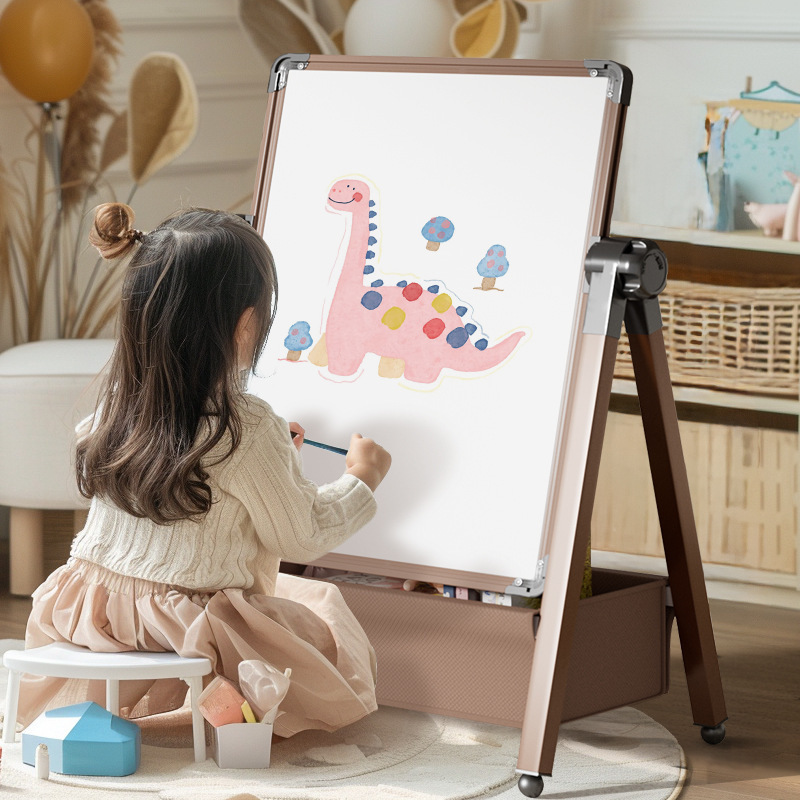 赤ちゃんの天地の子供の磁気の落書きの両面は家庭用の手動のスタンド式の小さい黒板の卸売りの子供の絵を拭くことができます。|undefined