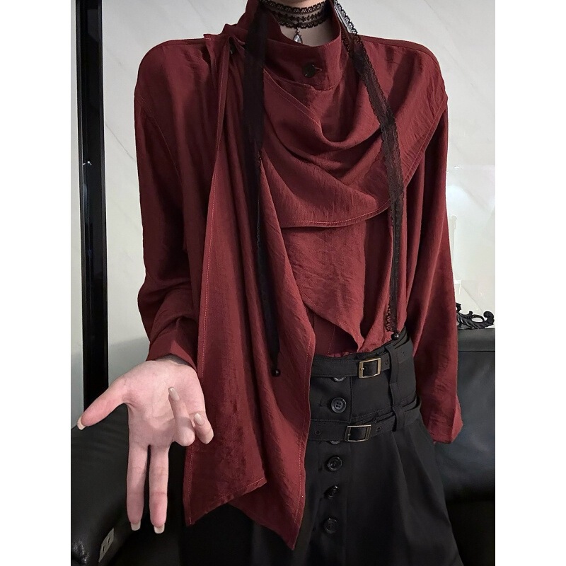 Trendy retro high-end shirt with irregular patchwork design, unique and simple new men's shirt Trendy retro high-end shirt with irregular patchwork design, unique and simple new men's shirt