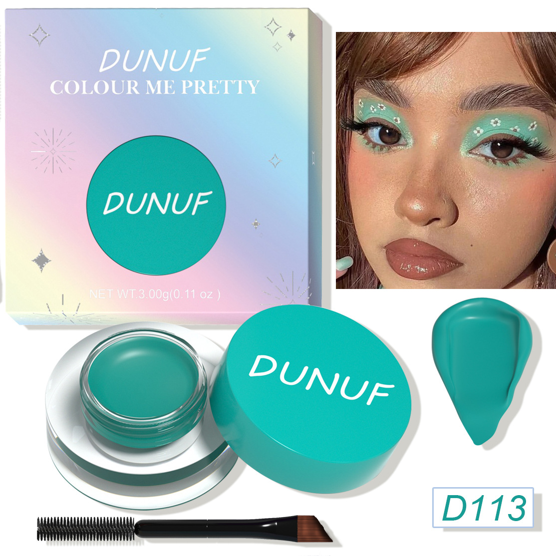 DUNUF 12 Face Color Waterproof Eyeshadow Long-lasting Eyeliner Matte Gloss Eyebrow Dye Universal Note Disclaimer undefined