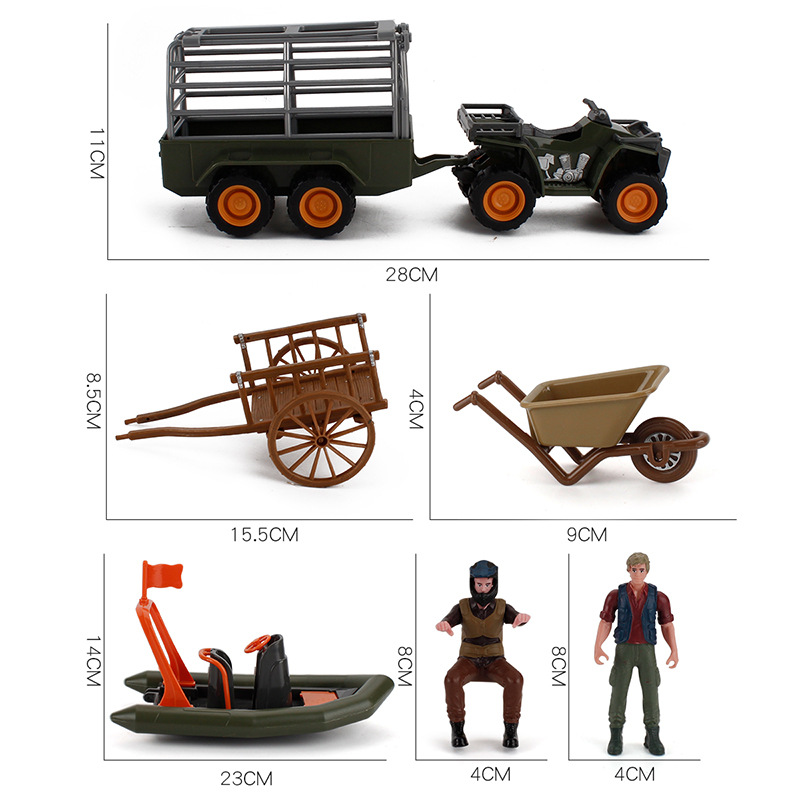 Simulación granja Rancho apoyos pequeña decoración montaje motocicleta dirigible piloto minifigura carro modelo de escena