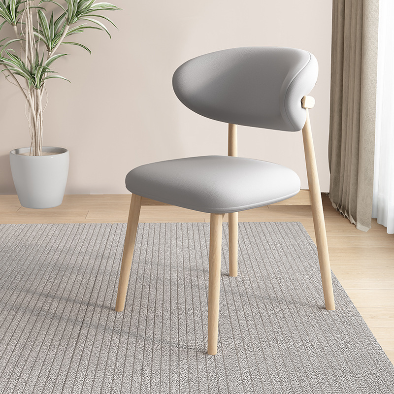Silla de comedor de madera sólida nórdica, silla de respaldo de paquete blando, taburetes de hoteles, hoteles, casas de muestra, centro de exhibición, sillas de negociación