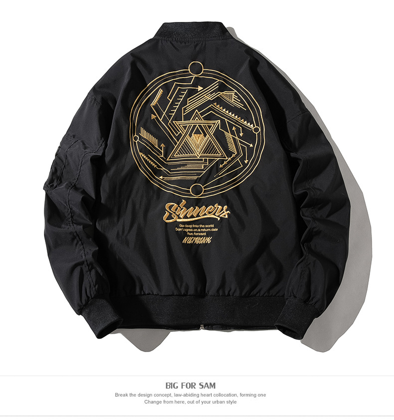 Trendige bestickte fliegende Frühlings- und Herbst-neue Baseball-Anzug-Mode-beiläufige lose Manteljacke für Männer_voghion.com