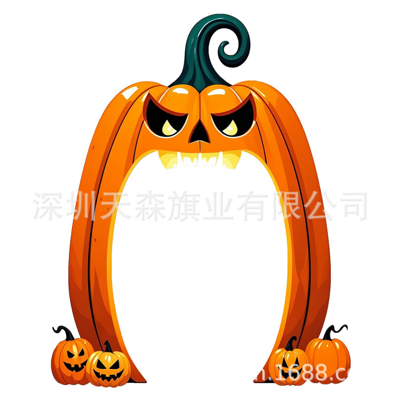 万圣节南瓜异形旗欧美跨境节日背景激光切割旗100D涤纶可做大宽幅|undefined