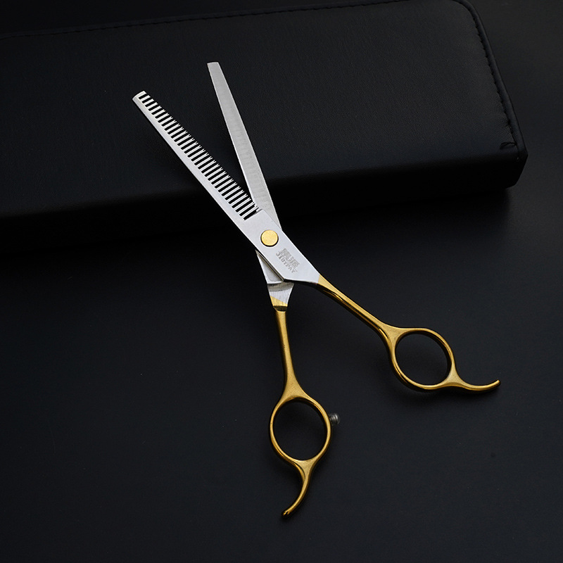 Tijeras para mascotas de acero inoxidable para perros y gatos, tijeras planas de 7 pulgadas para el cuidado de perros y el recorte del pelo de mascotas.