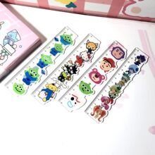 新款玩具总动员三眼仔巴斯光年亚克力透明夹子尺子学生收纳文具