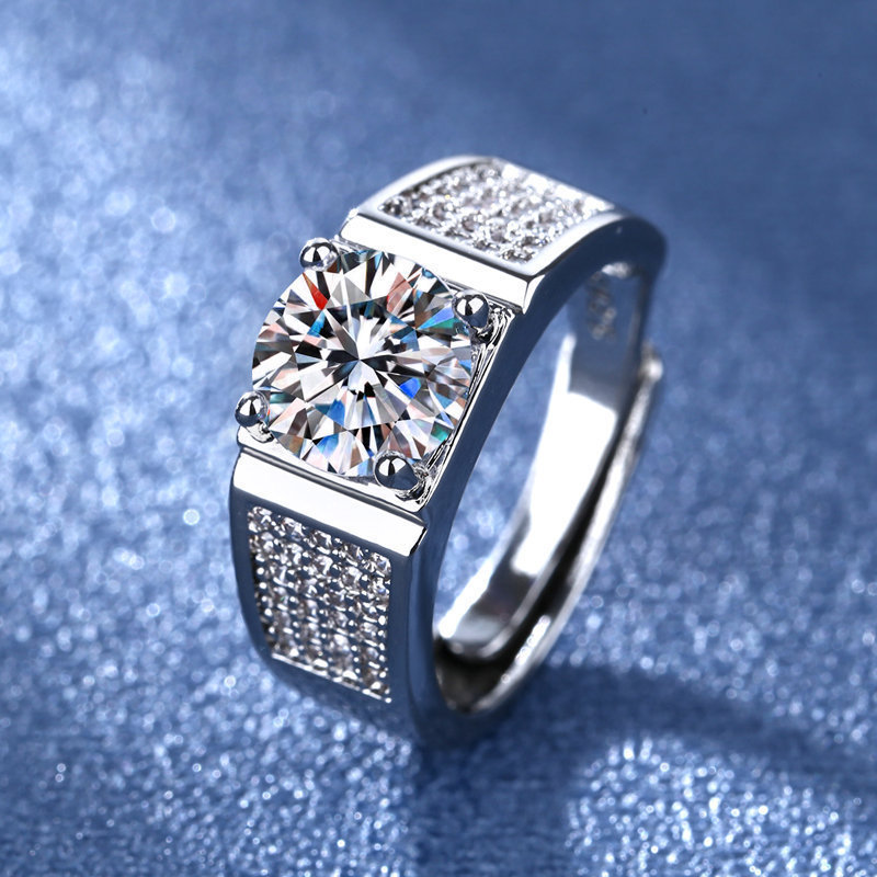 men's Stackable Rings Live Hot Sale Korean Style Elegant Cross-Border Accessories Full Diamond Fashion Adjustable Large Men's Ring Jewelry_voghion.com