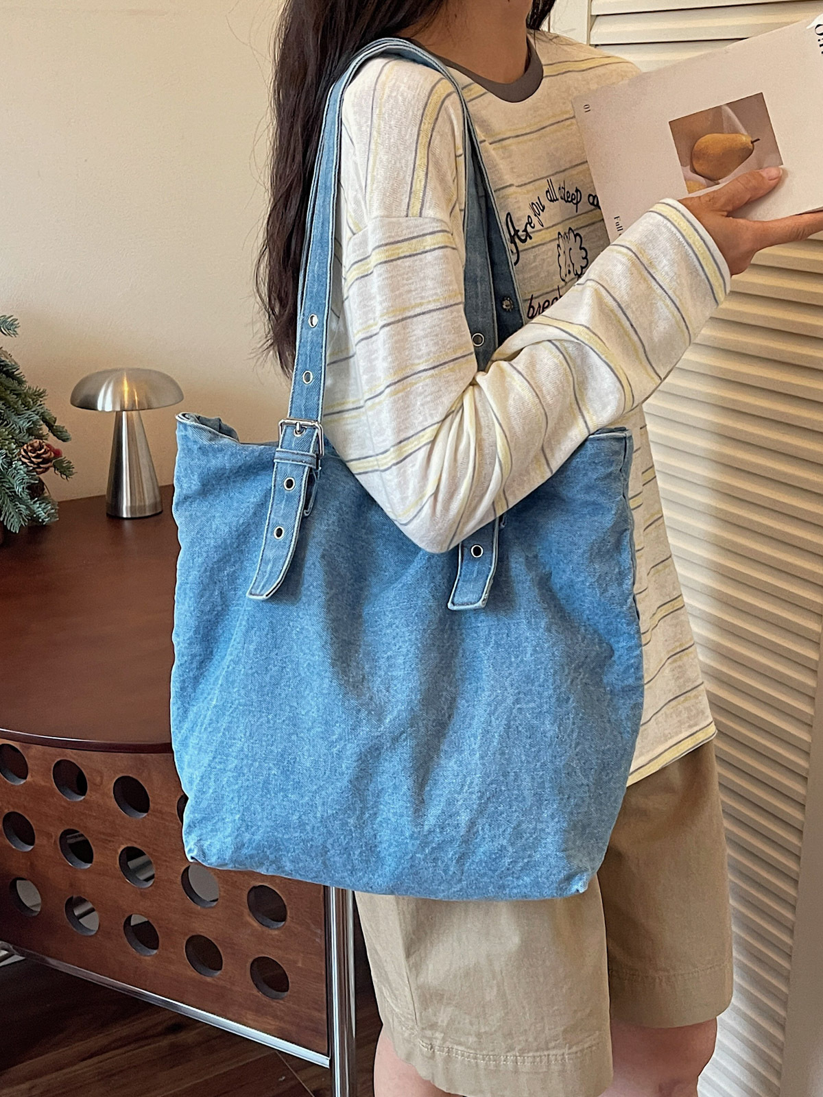 Bolso retro de gran capacidad para mujeres 2026 nuevo estilo vaquero de moda bolso de hombro de brazo de viaje ocio bolso de mano