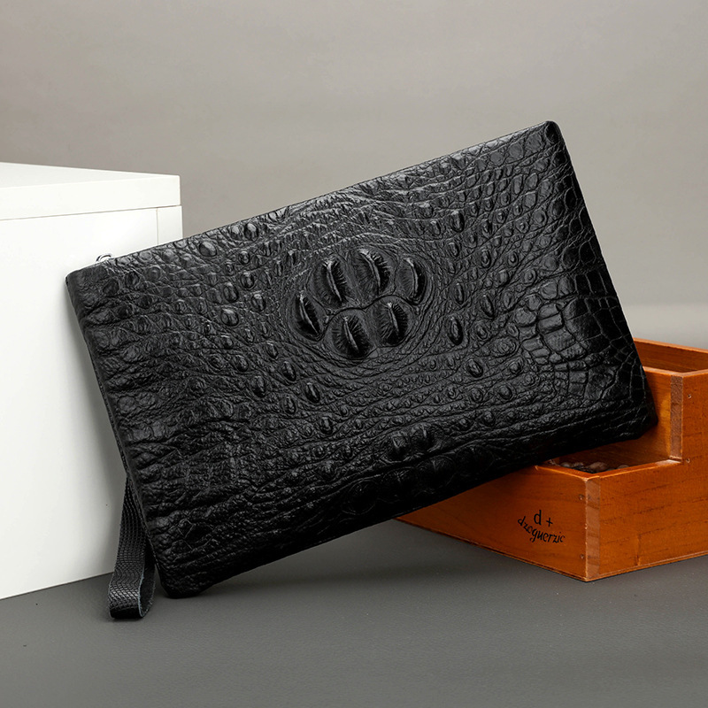 Crocodile Pattern Clutch Bag Men's Soft Leather Men's 2025 New Large Capacity Top Layer Cowhide Hand Envelope Bag
